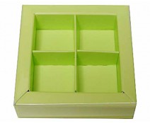 Windowbox 66x66x19mm 4 division pistache 